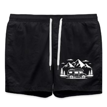 Camping - Short de bain - noir - Devant - AI Model Male 185 light (185cm)