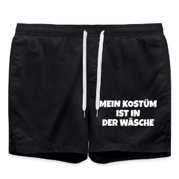 Mon costume est dans la blanchisserie Drôle de dicton - Short de bain - noir - Devant - AI Model Male 185 light (185cm)