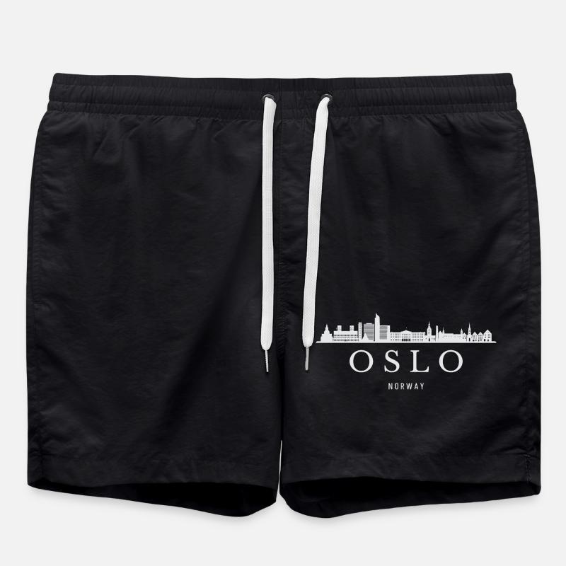 Oslo Skyline, Oslo Norvège - Short de bain - noir