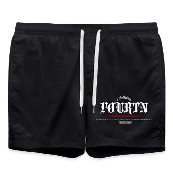 FØURTN Say What You Want (White) - Badeshorts - Schwarz - Vorne - AI Model Male 185 light (185cm)