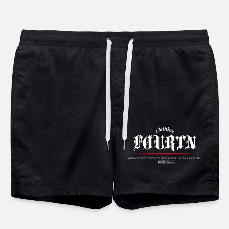 FØURTN Say What You Want (White) - Swim Trunks - black
