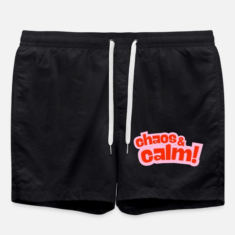 Chaos & Calm Contrast Design - Swim Trunks - black