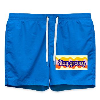 Stay Groovy Retro Wellen Design - Badeshorts - Cobalt blue - Vorne