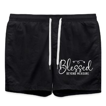 Christian Grateful Beyond Measure - Swim Trunks - black - Front - AI Model Male 185 light (185cm)
