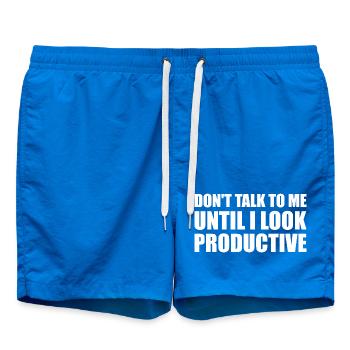 Don't talk to me until i look productive - Short de bain - cobalt blue - Devant