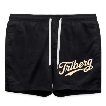 Triberg Schwarzwald Schriftzug - Badeshorts - Schwarz - Vorne - AI Model Male 185 light (185cm)