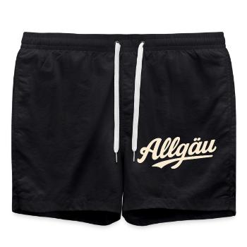 Allgäu Schriftzug Vintage - Badeshorts - Schwarz - Vorne - AI Model Male 185 light (185cm)