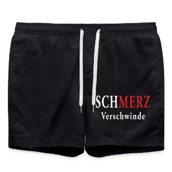 SCHMERZ VERSCHWINDE - Badeshorts - Schwarz - Vorne - AI Model Male 185 light (185cm)