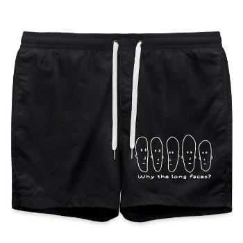 Why the long faces? - Badeshorts - Schwarz - Vorne - AI Model Male 185 light (185cm)