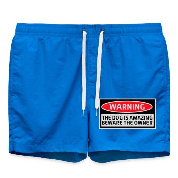 Warning Dog Amazing Beware Owner Hunde Haustier - Badeshorts - Cobalt blue - Vorne