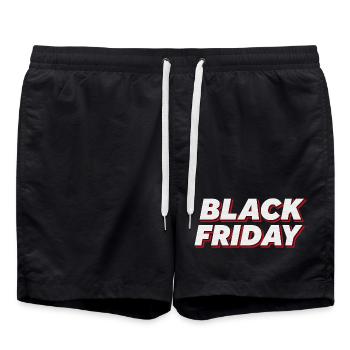 Bold Black Friday Text - Badeshorts - Schwarz - Vorne - AI Model Male 185 light (185cm)