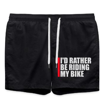 Cycling I'd Rather Be Riding My Bike Bike - Swim Trunks - black - Front - AI Model Male 185 light (185cm)