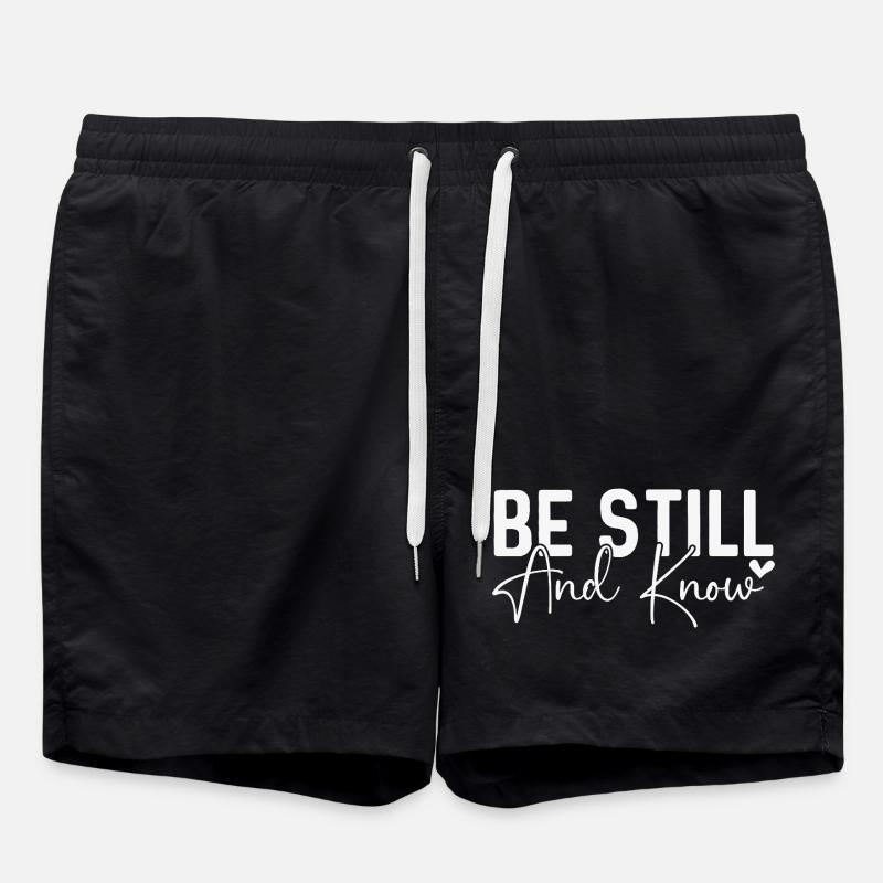Be Still and Know - Swim Trunks - black
