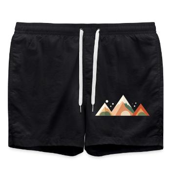 Alpine Sunset Peaks - Swim Trunks - black - Front - AI Model Male 185 light (185cm)
