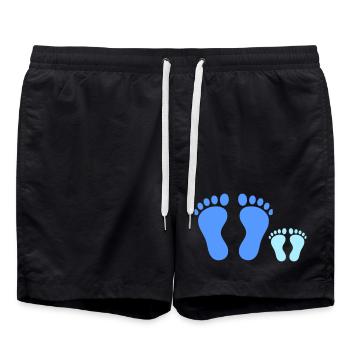 Family Footprints Common Walk Vector - Swim Trunks - black - Front - AI Model Male 185 light (185cm)