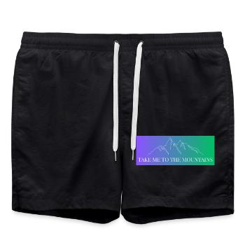 Chaîne de montagnes en pente - Emmenez-moi à la montagne - Short de bain - noir - Devant - AI Model Male 185 light (185cm)