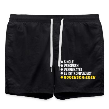 Ich gehe Bogenschießen - Badeshorts - Schwarz - Vorne - AI Model Male 185 light (185cm)