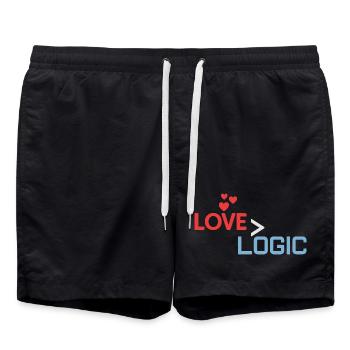 L’amour plus grand que la conception logique - Short de bain - noir - Devant - AI Model Male 185 light (185cm)