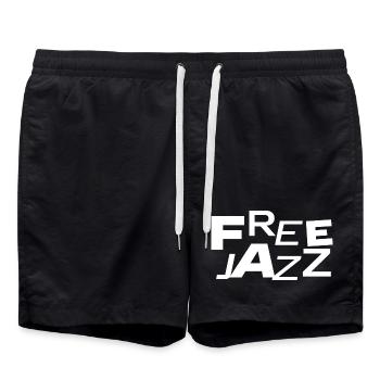 Free Jazz Bold Typography - Swim Trunks - black - Front - AI Model Male 185 light (185cm)