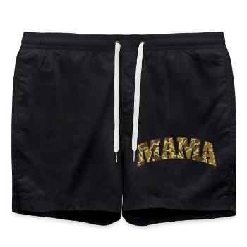 Mama Jagd Camo Outdoor Abenteuer Leben - Badeshorts - Schwarz - Vorne - AI Model Male 185 light (185cm)