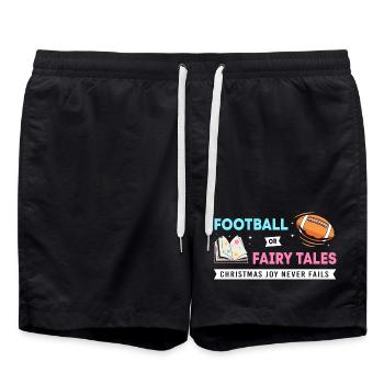 Expectant Mom Christmas Gender Reveal - Swim Trunks - black - Front - AI Model Male 185 light (185cm)