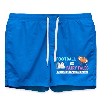Expectant Mom Christmas Gender Reveal - Swim Trunks - cobalt blue - Front