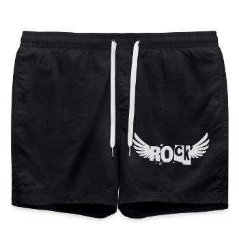 Winged Rock Emblem - Swim Trunks - black - Front - AI Model Male 185 light (185cm)