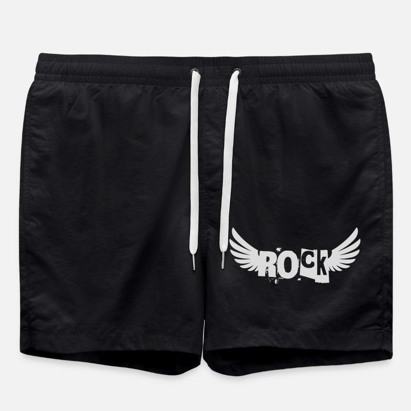 Winged Rock Emblem - Swim Trunks - black
