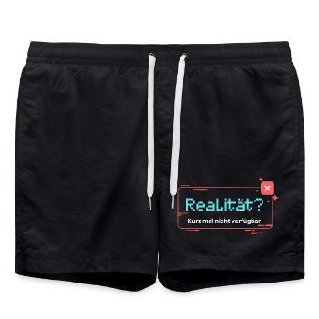 Realität? Kurz mal nicht verfügbar  - Badeshorts - Schwarz - Vorne - AI Model Male 185 light (185cm)