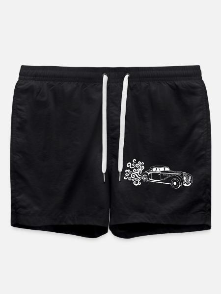 Weißer Oldtimer - Badeshorts - Schwarz
