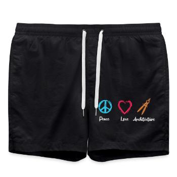 Peace Love Architecture - Swim Trunks - black - Front - AI Model Male 185 light (185cm)