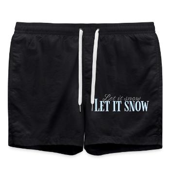 Let It Snow Script Bleu Glacé - Swim Trunks - black - Front - AI Model Male 185 light (185cm)