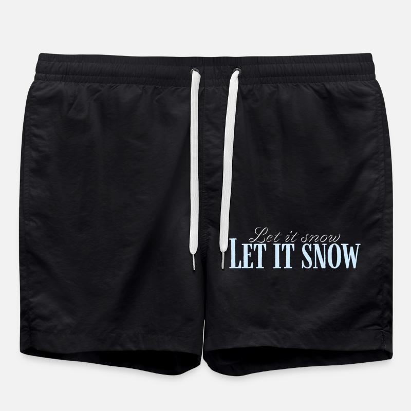 Let It Snow Script Bleu Glacé - Swim Trunks - black