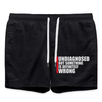 Undiagnosed But Something Is Definitely Wrong Joke - Swim Trunks - black - Front - AI Model Male 185 light (185cm)