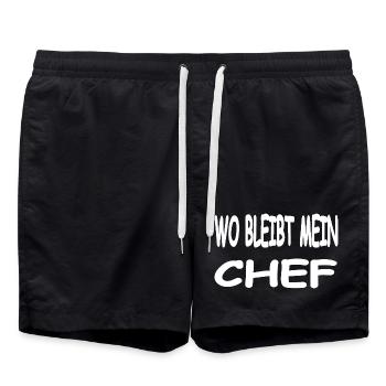 Chef - Badeshorts - Schwarz - Vorne - AI Model Male 185 light (185cm)
