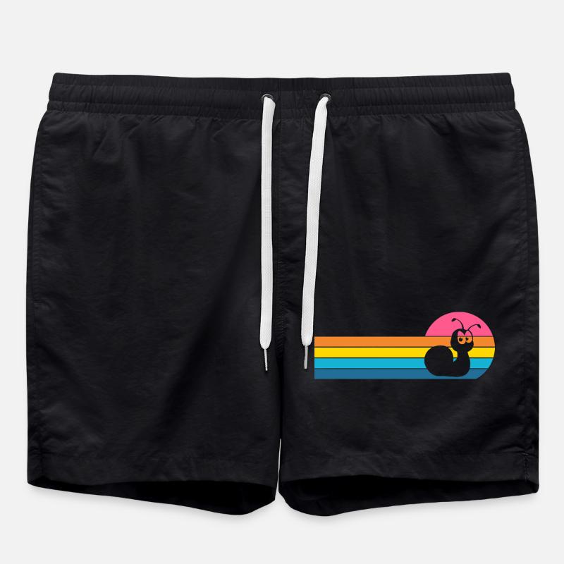 snail - Swim Trunks - black