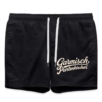 Lettrage Garmisch-Partenkirchen - Short de bain - noir - Devant - AI Model Male 185 light (185cm)