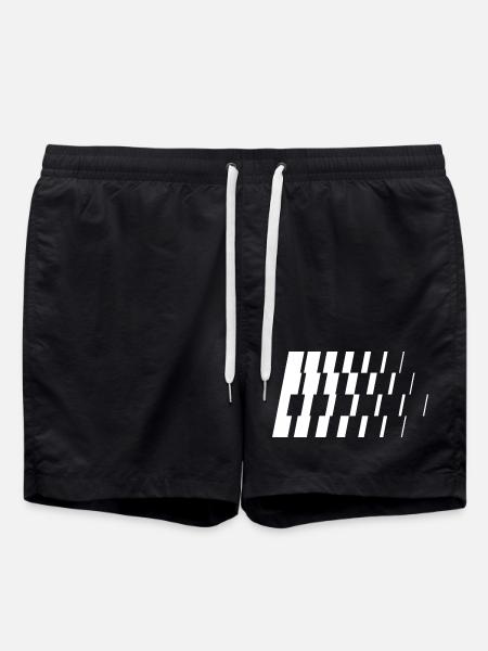 Monochrome diagonale Schrägstriche - Badeshorts - Schwarz