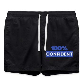 100 % confiant - Short de bain - noir - Devant - AI Model Male 185 light (185cm)