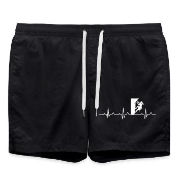 Alpinisme Femmes Heartbeat ECG - Short de bain - noir - Devant - AI Model Male 185 light (185cm)