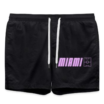 Miami Soccer Passion - Badeshorts - Schwarz - Vorne - AI Model Male 185 light (185cm)