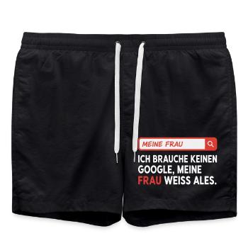 Ma femme sait tout en disant - Short de bain - noir - Devant - AI Model Male 185 light (185cm)