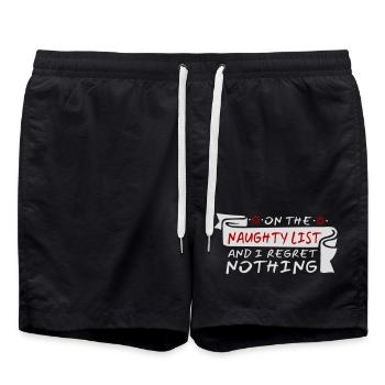 Sur la liste des vilains et ne regrette rien XMas Spruch - Short de bain - noir - Devant - AI Model Male 185 light (185cm)