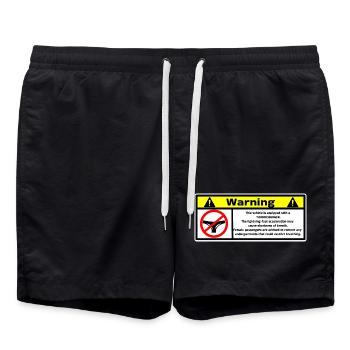 warning - Swim Trunks - black - Front - AI Model Male 185 light (185cm)