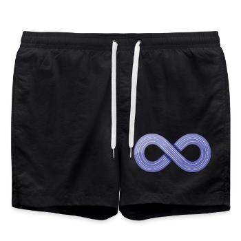 Infinity Flow – Symbol of Agility - Swim Trunks - black - Front - AI Model Male 185 light (185cm)