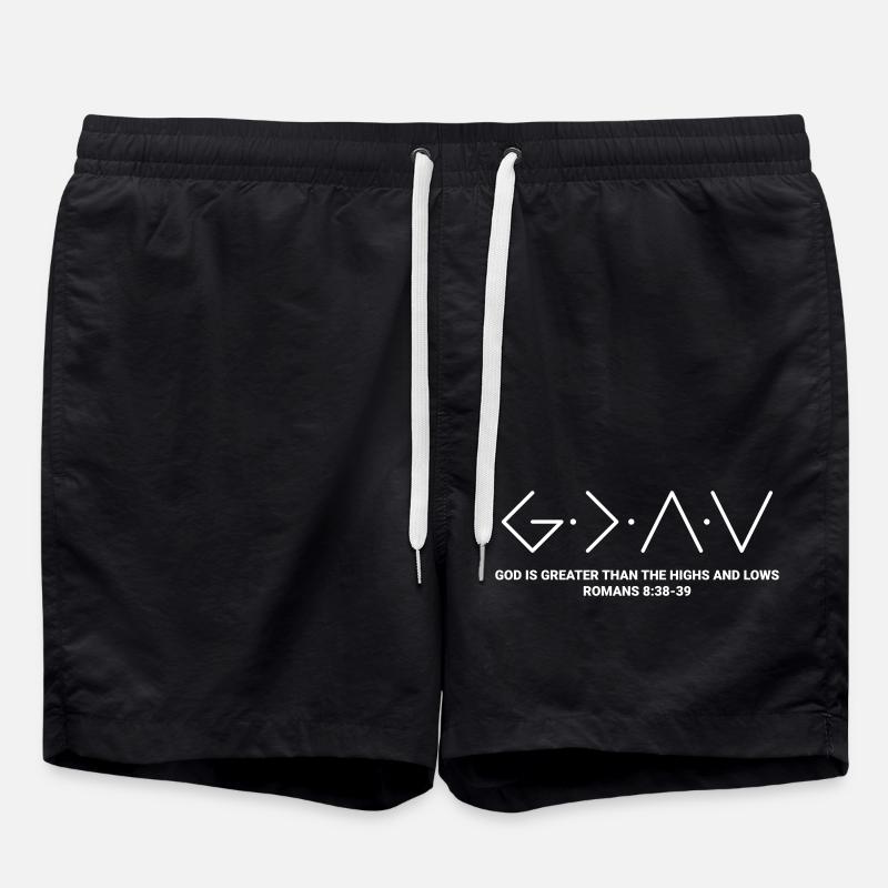 GOD IS GREATER THAN THE HIGHS AND LOWS - Swim Trunks - black