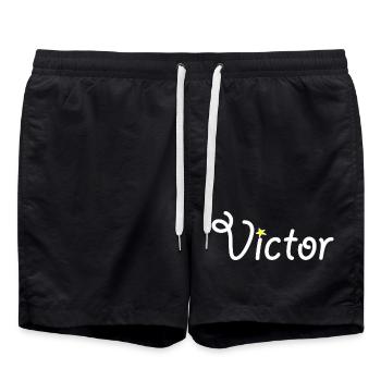 Victor - Short de bain - noir - Devant - AI Model Male 185 light (185cm)