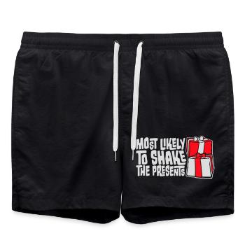 Most Likely to Shake the Presents Christmas Fun - Swim Trunks - black - Front - AI Model Male 185 light (185cm)
