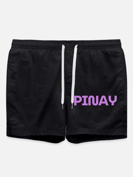 Mixed but Double – Proud Pinay Design - Swim Trunks - black