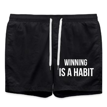 WINNING IS A HABIT. | Greyline Official - Badeshorts - Schwarz - Vorne - AI Model Male 185 light (185cm)